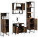 Set mobilier de baie, 4 piese, stejar fumuriu, lemn prelucrat - WALTI WALTI