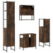 Set mobilier de baie, 4 piese, stejar fumuriu, lemn prelucrat - WALTI WALTI