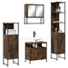 Set mobilier de baie, 4 piese, stejar fumuriu, lemn prelucrat - WALTI WALTI