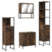 Set mobilier de baie, 4 piese, stejar fumuriu, lemn prelucrat - WALTI WALTI