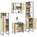 Set mobilier de baie, 4 piese, stejar fumuriu, lemn prelucrat - WALTI WALTI