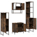Set mobilier de baie, 4 piese, stejar fumuriu, lemn prelucrat - WALTI WALTI