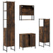 Set mobilier de baie, 4 piese, stejar fumuriu, lemn prelucrat - WALTI WALTI
