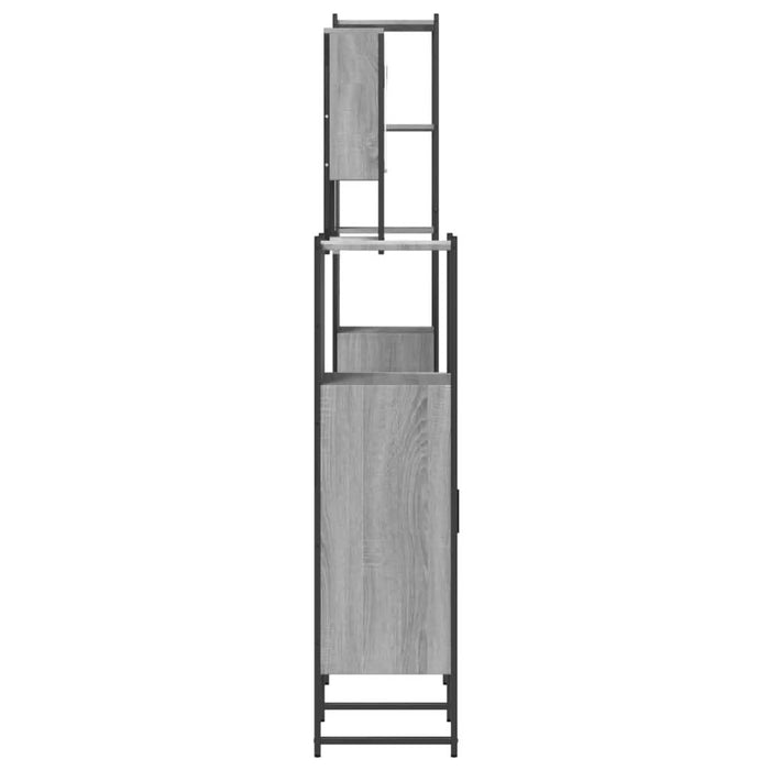 Set mobilier de baie, 4 piese, gri sonoma, lemn prelucrat - WALTI WALTI