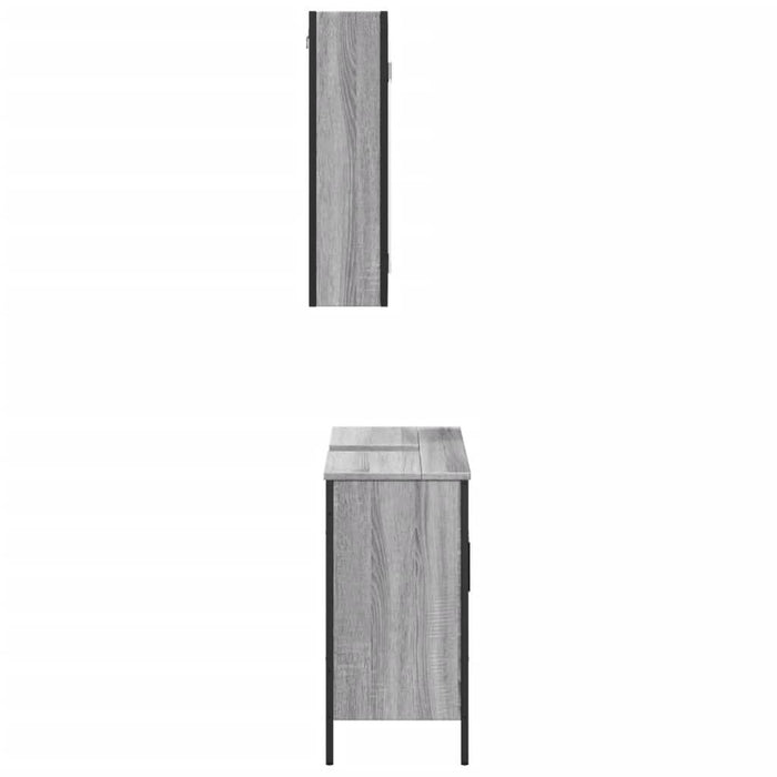 Set mobilier de baie, 2 piese, gri sonoma, lemn prelucrat - WALTI WALTI