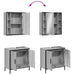 Set mobilier de baie, 2 piese, gri sonoma, lemn prelucrat - WALTI WALTI