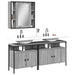 Set dulapuri de baie, 3 piese, gri sonoma, lemn prelucrat - WALTI WALTI