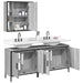 Set dulapuri de baie, 3 piese, gri sonoma, lemn prelucrat - WALTI WALTI