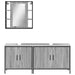 Set dulapuri de baie, 3 piese, gri sonoma, lemn prelucrat - WALTI WALTI