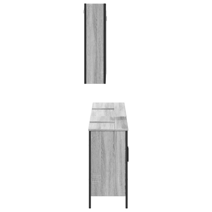 Set dulapuri de baie, 3 piese, gri sonoma, lemn prelucrat - WALTI WALTI