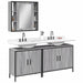 Set dulapuri de baie, 3 piese, gri sonoma, lemn prelucrat - WALTI WALTI