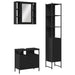 Set dulapuri de baie, 3 piese, negru, lemn prelucrat - WALTI WALTI