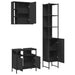 Set dulapuri de baie, 3 piese, negru, lemn prelucrat - WALTI WALTI