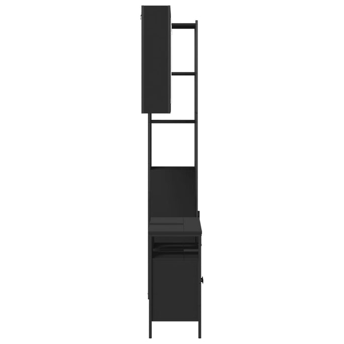 Set dulapuri de baie, 3 piese, negru, lemn prelucrat - WALTI WALTI