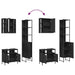 Set dulapuri de baie, 3 piese, negru, lemn prelucrat - WALTI WALTI