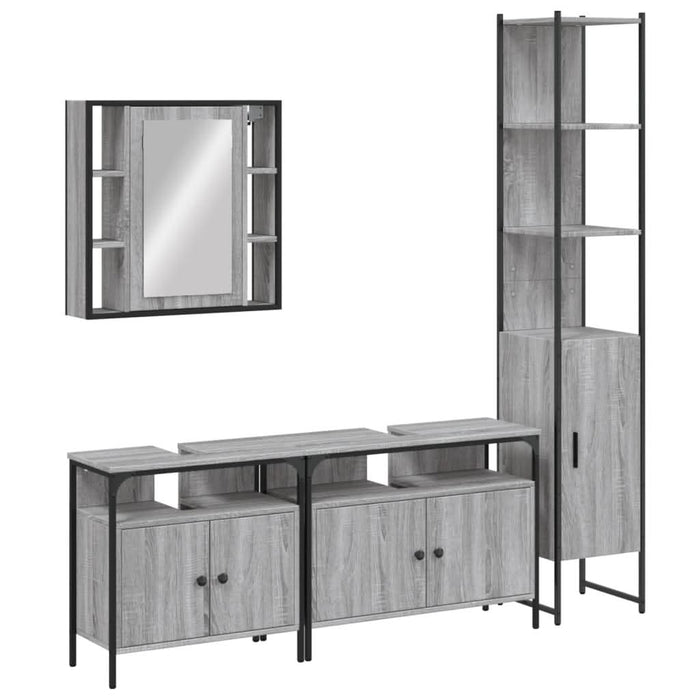 Set dulapuri de baie, 4 piese, gri sonoma, lemn prelucrat - WALTI WALTI