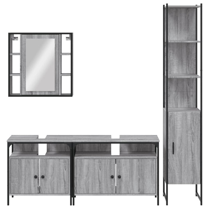 Set dulapuri de baie, 4 piese, gri sonoma, lemn prelucrat - WALTI WALTI