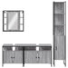 Set dulapuri de baie, 4 piese, gri sonoma, lemn prelucrat - WALTI WALTI
