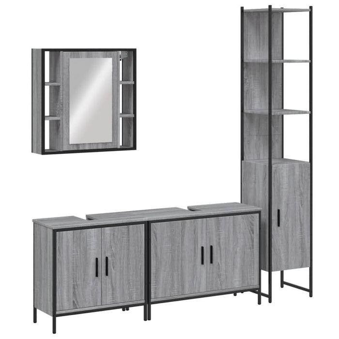 Set dulapuri de baie, 4 piese, gri sonoma, lemn prelucrat - WALTI WALTI