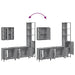 Set dulapuri de baie, 4 piese, gri sonoma, lemn prelucrat - WALTI WALTI