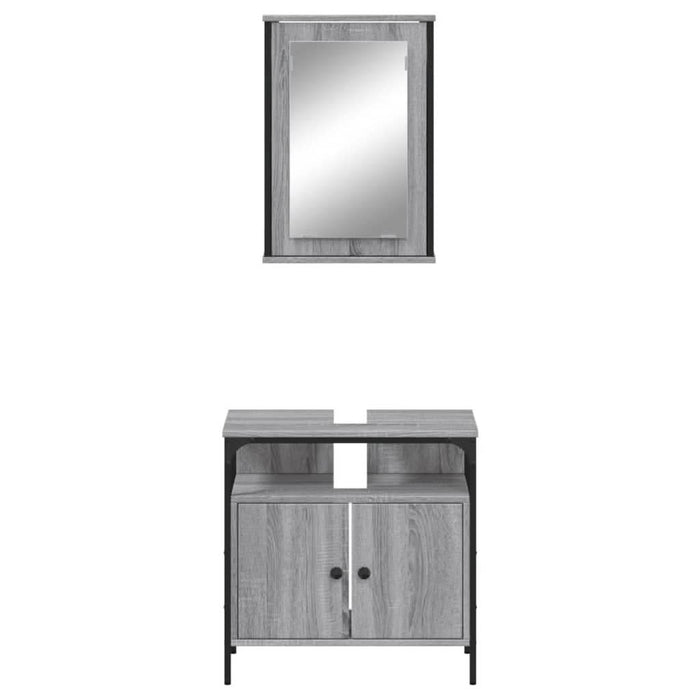 Set mobilier de baie, 2 piese, gri sonoma, lemn prelucrat - WALTI WALTI
