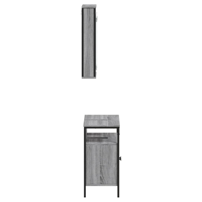 Set mobilier de baie, 2 piese, gri sonoma, lemn prelucrat - WALTI WALTI