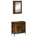 Set mobilier de baie, 2 piese, stejar fumuriu, lemn prelucrat - WALTI WALTI