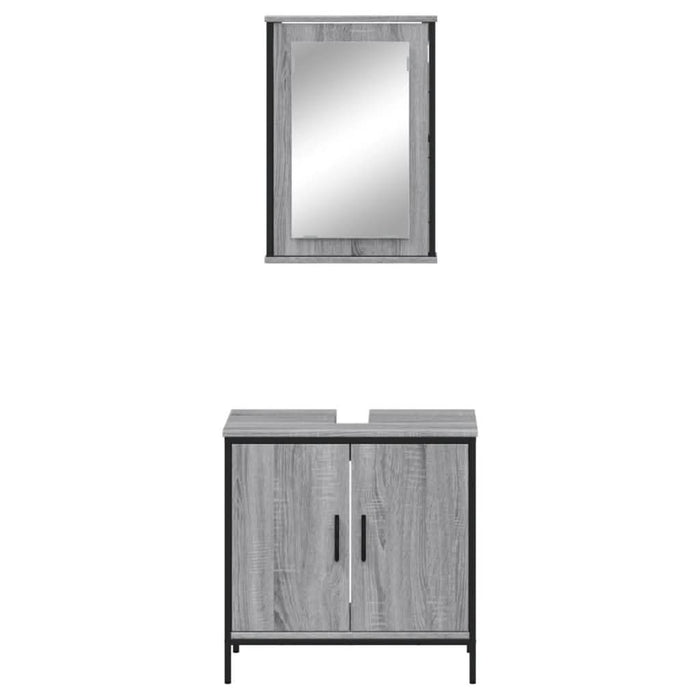Set mobilier de baie, 2 piese, gri sonoma, lemn prelucrat - WALTI WALTI