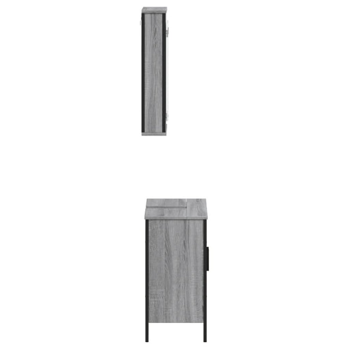 Set mobilier de baie, 2 piese, gri sonoma, lemn prelucrat - WALTI WALTI