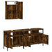 Set mobilier de baie, 3 piese, stejar fumuriu, lemn prelucrat - WALTI WALTI