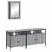 Set mobilier de baie, 3 piese, gri sonoma, lemn prelucrat - WALTI WALTI