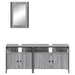 Set mobilier de baie, 3 piese, gri sonoma, lemn prelucrat - WALTI WALTI