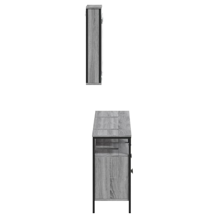 Set mobilier de baie, 3 piese, gri sonoma, lemn prelucrat - WALTI WALTI