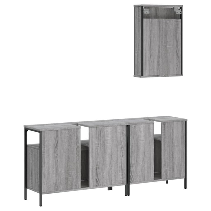 Set mobilier de baie, 3 piese, gri sonoma, lemn prelucrat - WALTI WALTI