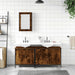 Set mobilier de baie, 3 piese, stejar fumuriu, lemn prelucrat - WALTI WALTI