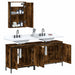 Set mobilier de baie, 3 piese, stejar fumuriu, lemn prelucrat - WALTI WALTI