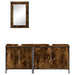 Set mobilier de baie, 3 piese, stejar fumuriu, lemn prelucrat - WALTI WALTI