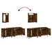 Set mobilier de baie, 3 piese, stejar fumuriu, lemn prelucrat - WALTI WALTI