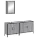 Set mobilier de baie, 3 piese, gri sonoma, lemn prelucrat - WALTI WALTI