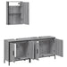 Set mobilier de baie, 3 piese, gri sonoma, lemn prelucrat - WALTI WALTI