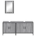 Set mobilier de baie, 3 piese, gri sonoma, lemn prelucrat - WALTI WALTI