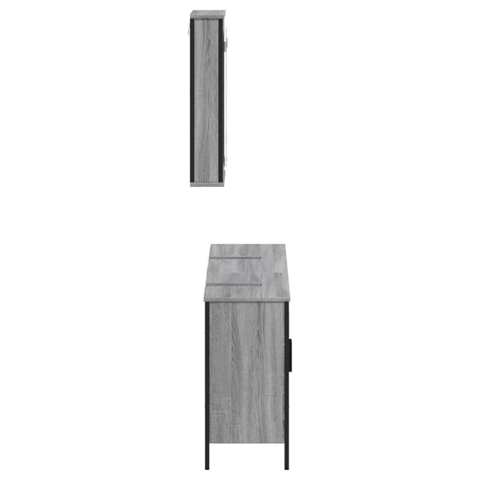 Set mobilier de baie, 3 piese, gri sonoma, lemn prelucrat - WALTI WALTI