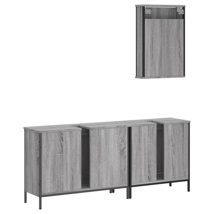 Set mobilier de baie, 3 piese, gri sonoma, lemn prelucrat - WALTI WALTI