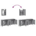 Set mobilier de baie, 3 piese, gri sonoma, lemn prelucrat - WALTI WALTI