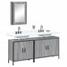 Set mobilier de baie, 3 piese, gri sonoma, lemn prelucrat - WALTI WALTI