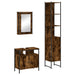 Set mobilier de baie, 3 piese, stejar fumuriu, lemn prelucrat - WALTI WALTI