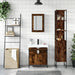 Set mobilier de baie, 3 piese, stejar fumuriu, lemn prelucrat - WALTI WALTI