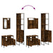 Set mobilier de baie, 3 piese, stejar fumuriu, lemn prelucrat - WALTI WALTI