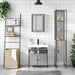 Set mobilier de baie, 3 piese, gri sonoma, lemn prelucrat - WALTI WALTI