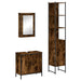 Set mobilier de baie, 3 piese, stejar fumuriu, lemn prelucrat - WALTI WALTI